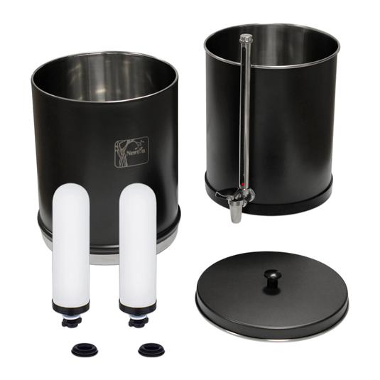 Newton 8.5 Litre Gravity-Powered Water Filter System Black and White