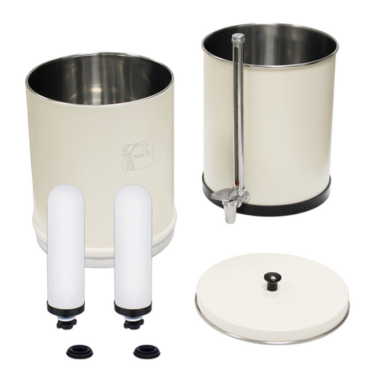 Newton 8.5 Litre Gravity-Powered Water Filter System Black and White